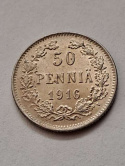 Finlandia 50 Pennia Mikołaj II 1916 r Finlandia 50 Pennia Mikołaj II 1916 r