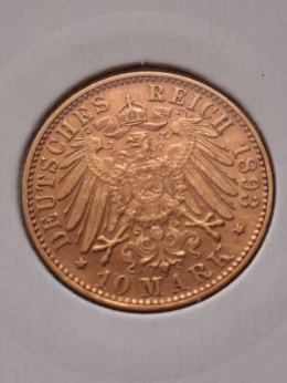 Niemcy 10 Marek Wirtembergia 1893 r