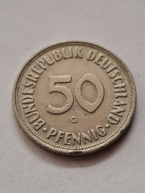 Niemcy 50 Pfenning 1968 r G Niemcy 50 Pfenning 1968 r G