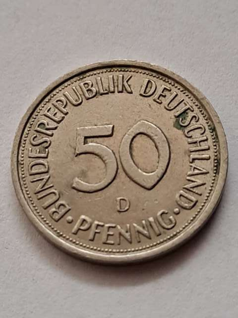 Niemcy 50 Pfenning 1980 r D Niemcy 50 Pfenning 1980 r D