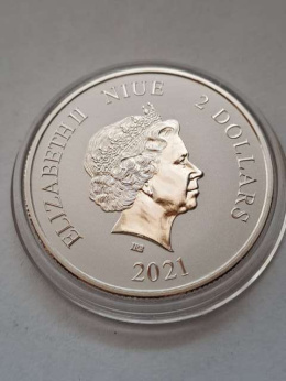 Niue 2 Dolary Czarny Żółw 2021 r