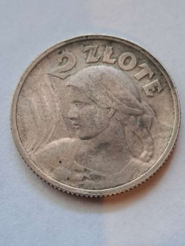 2 zł Żniwiarka 1924 r róg i pochodnia