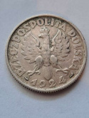 2 zł Żniwiarka 1924 r róg i pochodnia 2 zł Żniwiarka 1924 r róg i pochodnia