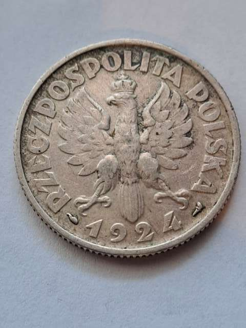 2 zł Żniwiarka 1924 r róg i pochodnia 2 zł Żniwiarka 1924 r róg i pochodnia