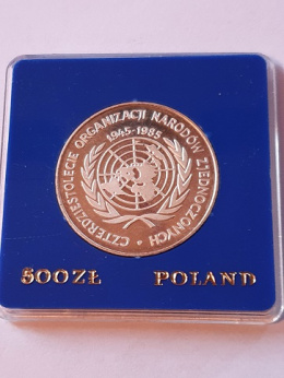 500 zł 40 Lat ONZ 1985 r zgrzewka bankowa
