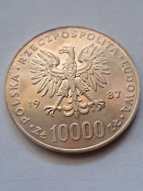 10 000 zł Jan Paweł II 1987 r 10 000 zł Jan Paweł II 1987 r
