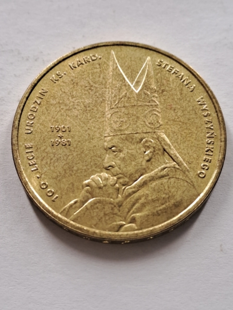 2 zł Kardynał Wyszyński 2001 r 2 zł Kardynał Wyszyński 2001 r