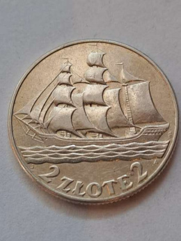 2 zł Żaglowiec 1936 r