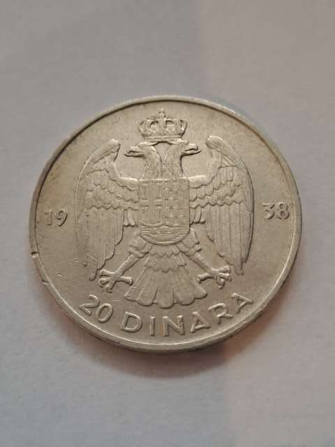 Jugosławia 20 Dinara Piotr II 1938 r Jugosławia 20 Dinara Piotr II 1938 r
