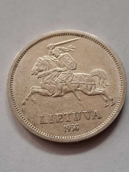 Litwa 5 Litai Pierwsza Republika 1936 r