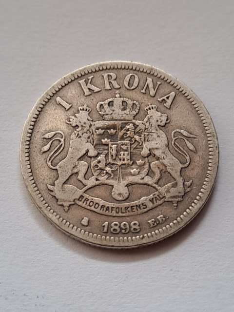 Szwecja 1 Korona Oscar II 1898 r Szwecja 1 Korona Oscar II 1898 r