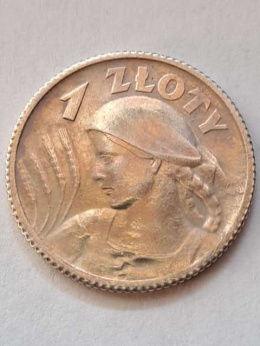 1 zł Żniwiarka 1924 r róg i pochodnia