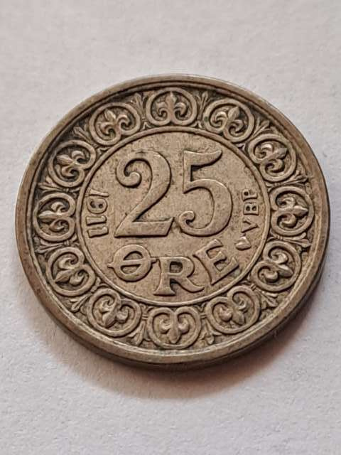 Dania 25 Ore Fryderyk VIII 1911 r Dania 25 Ore Fryderyk VIII 1911 r