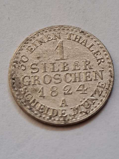 Niemcy 1 Srebrny Grosz Prusy 1824 r Niemcy 1 Srebrny Grosz Prusy 1824 r