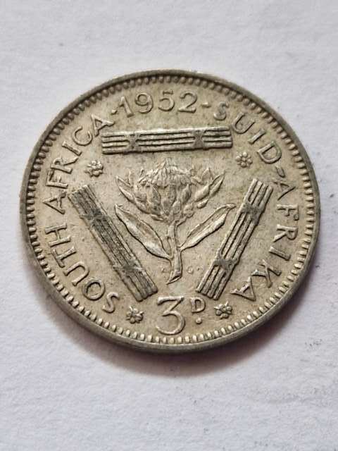 Suid Afrika 3 pensy Jerzy VI 1952 r Suid Afrika 3 pensy Jerzy VI 1952 r