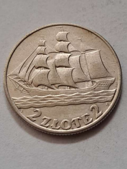 2 zł Żaglowiec 1936 r