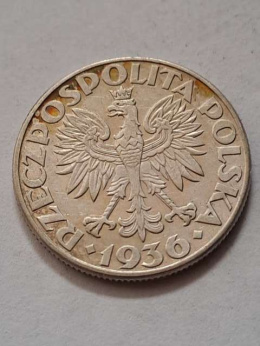 2 zł Żaglowiec 1936 r