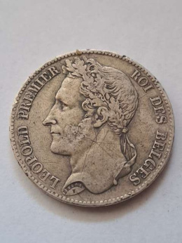 Belgia 5 Franków Leopold I 1848 r