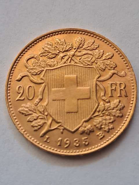 Szwajcaria 20 Franków 1935 r Szwajcaria 20 Franków 1935 r