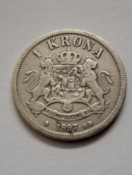 Szwecja 1 Korona Oscar II 1897 r