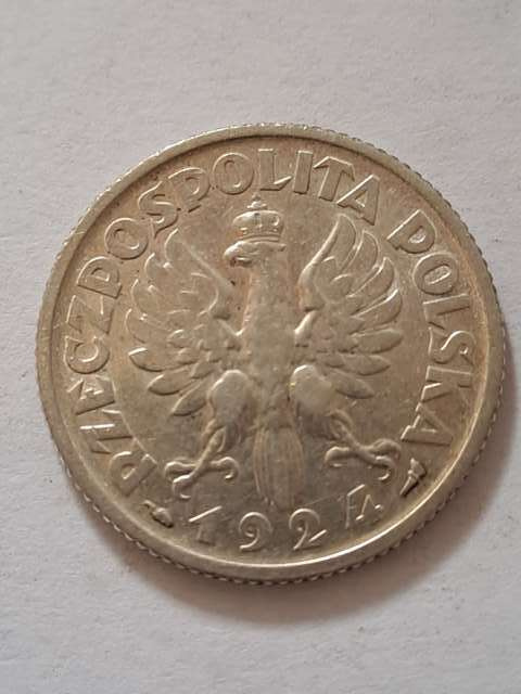 1 zł Żniwiarka 1924 r róg i pochodnia 1 zł Żniwiarka 1924 r róg i pochodnia