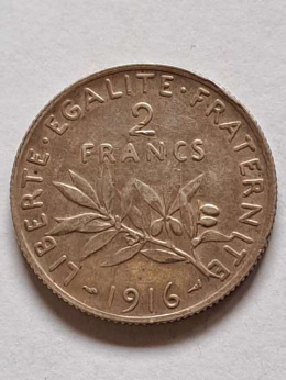 Francja 2 Franki 1916 r