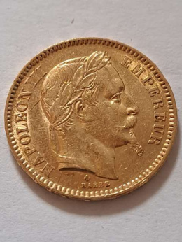 Francja 20 Franków Napoleon III 1864 r BB