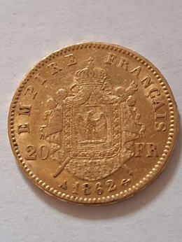 Francja 20 Franków Napoleon III 1862 r A