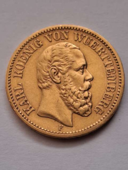 Niemcy 20 Marek Wuerttemberg 1873 r