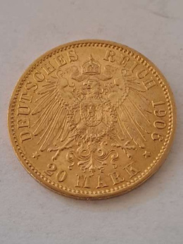 Niemcy 20 Marek Wilhelm II Prusy 1906 r