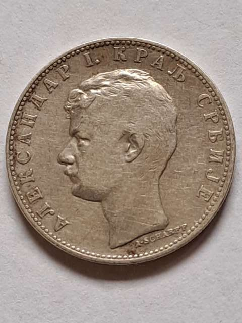 Serbia 1 Dinar Aleksander I 1897 r Serbia 1 Dinar Aleksander I 1897 r