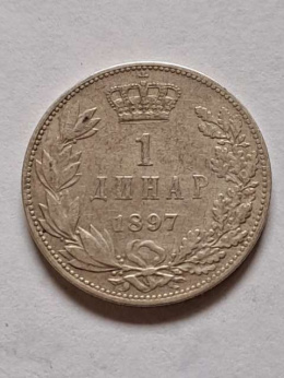 Serbia 1 Dinar Aleksander I 1897 r