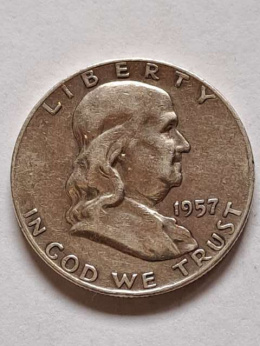 USA 1/2 Dollara Franklin 1957 r