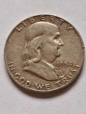 USA 1/2 Dollara Franklin 1954 r