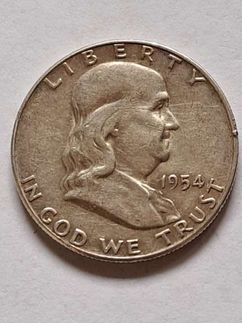 USA 1/2 Dollara Franklin 1954 r