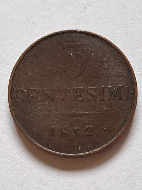 Włochy 5 Centesimi Lombardia - Wenecja 1852 r Włochy 5 Centesimi Lombardia - Wenecja 1852 r