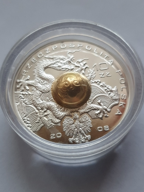 10 zł Pekin 2008 r kula 10 zł Pekin 2008 r kula