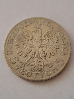 5 zł Głowa Kobiety 1933 r