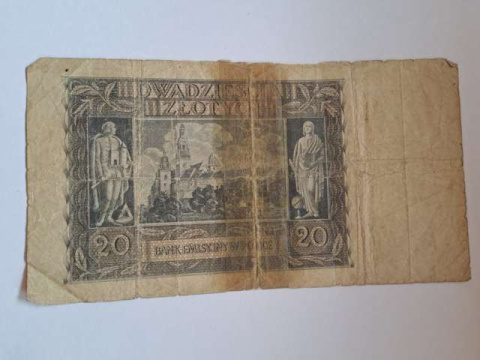 Banknot 20 zł 1940 r seria G Banknot 20 zł 1940 r seria G