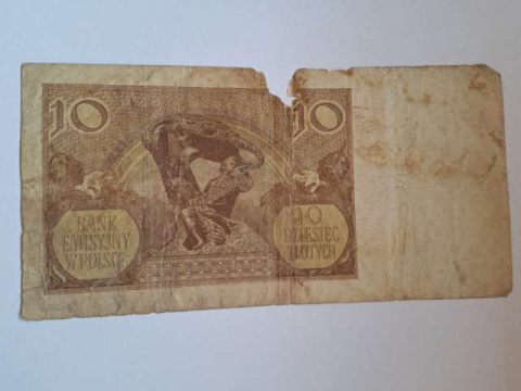 Banknot 10 zł 1940 r seria L Banknot 10 zł 1940 r seria L