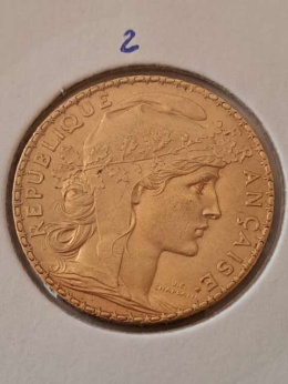 Francja 20 Franków Kogut 1907 r