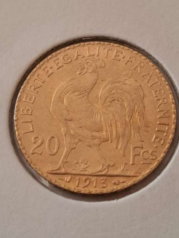Francja 20 Franków Kogut 1913 r