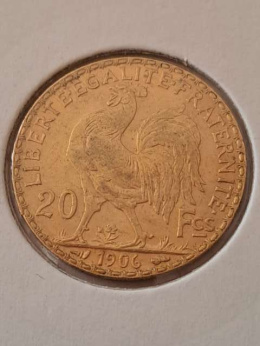 Francja 20 Franków Kogut 1906 r