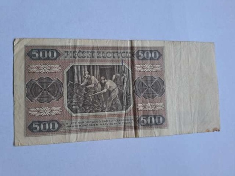 Banknot 500 zł 1948 r seria AY Banknot 500 zł 1948 r seria AY