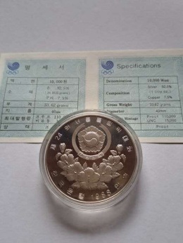 Korea 10000 Won Olimpiada Seul 1988 r