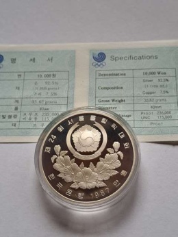 Korea 10000 Won Olimpiada Seul 1987 r