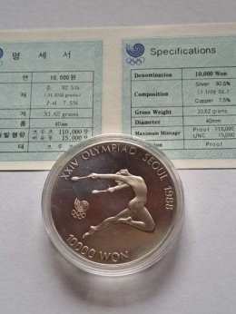 Korea 10000 Won Olimpiada Seul 1987 r
