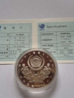 Korea 10000 Won Olimpiada Seul 1987 r