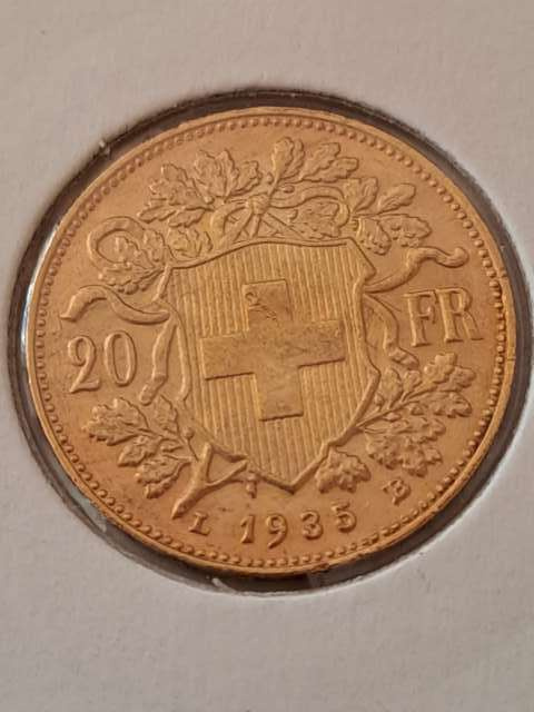 Szwajcaria 20 Franków 1935 r Szwajcaria 20 Franków 1935 r