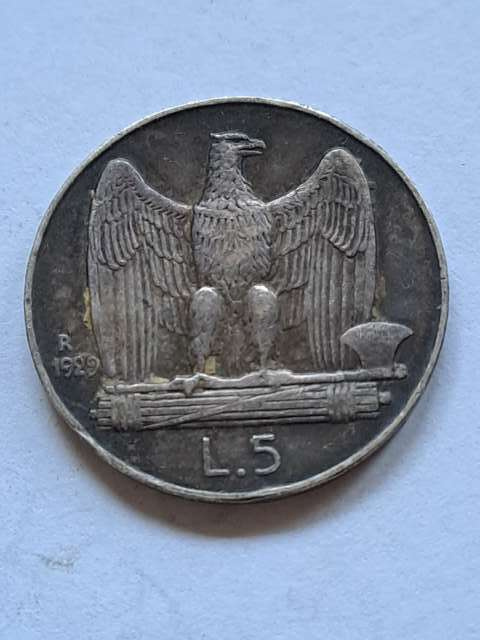 Włochy 5 Lir Emanuel III 1929 r Włochy 5 Lir Emanuel III 1929 r